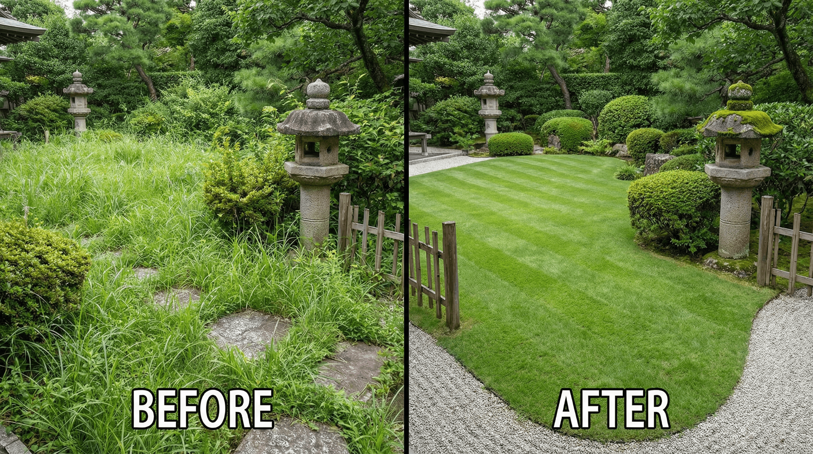 草刈り Before/After