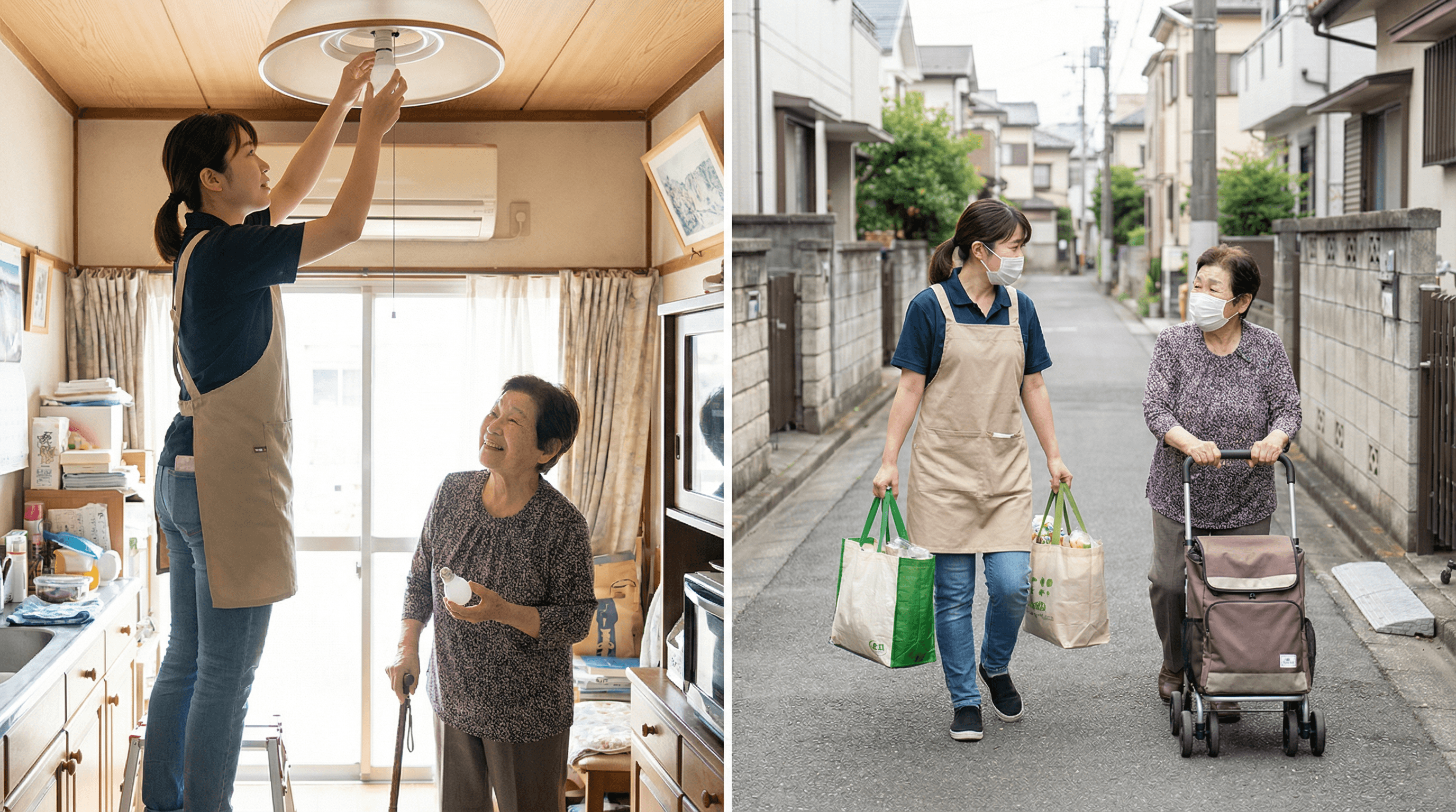 電球交換や買い物代行などの生活サポート